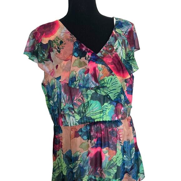 Soft Surroundings Womens Ambrosia Tiered Floral Maxi Dress Multicolor Size Large - Picture 4 of 9